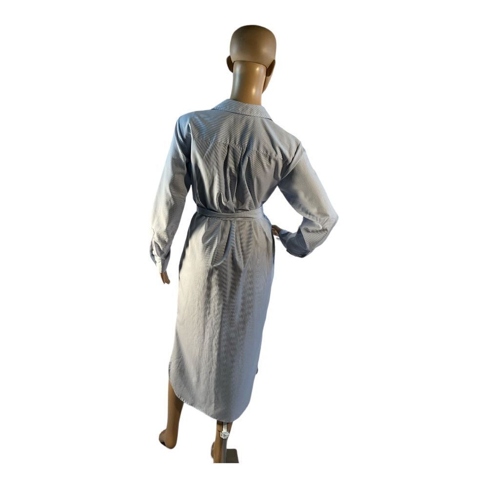 Lauren Ralph Lauren Women's Size 2 Belted Blue White Stripe Midi Dress. - Picture 4 of 15
